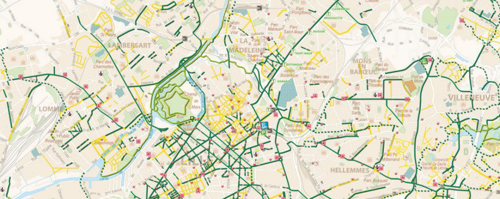 Lille : Carte des pistes cyclable