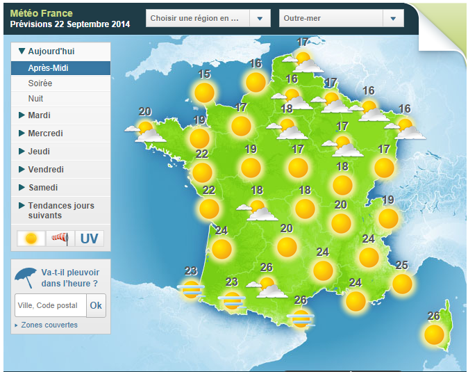 La météo en France de cette journée sans voiture