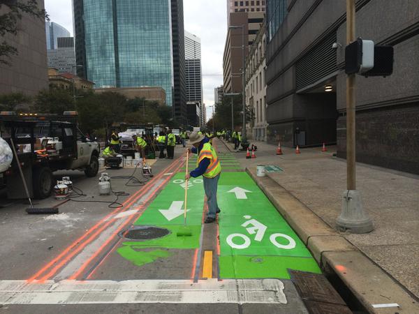 Bandes cyclables à Houston