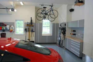 Support de vélos poulies dans garage